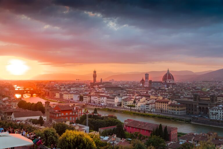 coucher de soleil à Florence